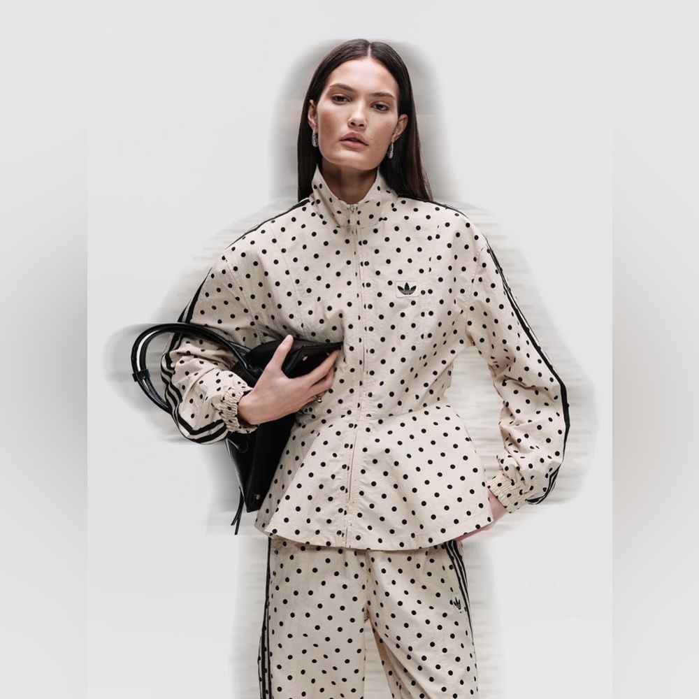 ADIDAS X ASOS COLLAB Polka Dot Track Jacket Stone Small NWT